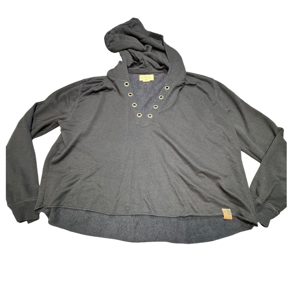 Denim & SupplyvRalph Lauren Hoodie Womens Large Blue Grommet Raw Hem Americana